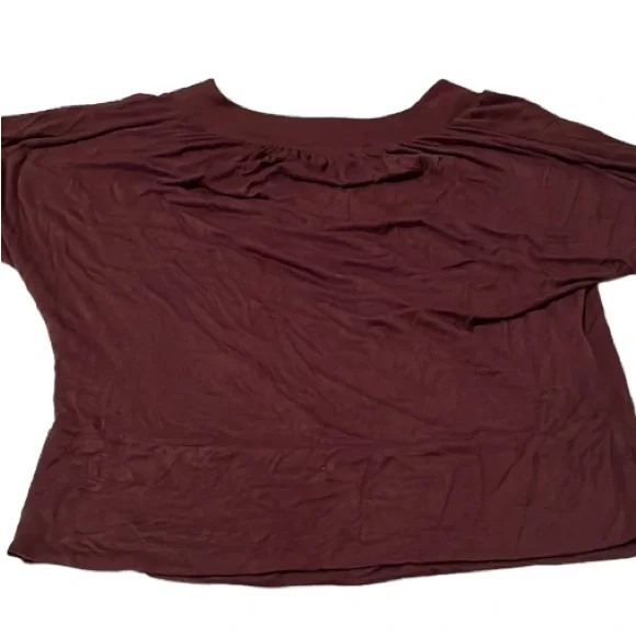 Cha Cha Vente X- Large brown 3/4 sleeve cotton blend stretch top - Picture 2 of 12